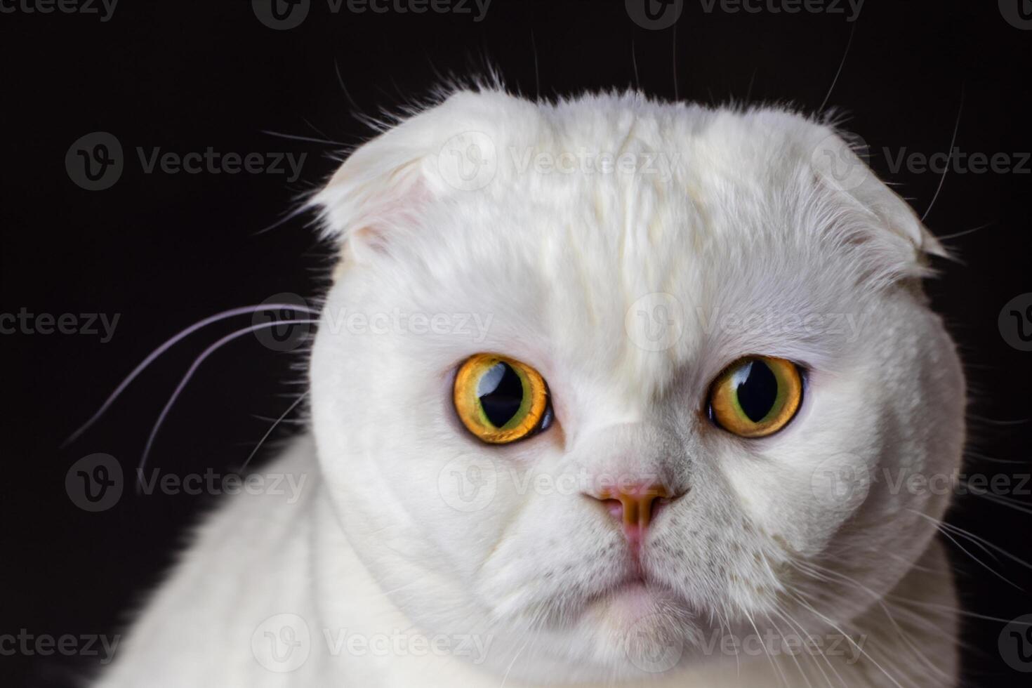 Exploring the Allure of a Beautiful Scottish Fold Cat, where Whiskered Elegance and Playful Charm Unite in a Mesmerizing Portrait of Cuddly Delight photo