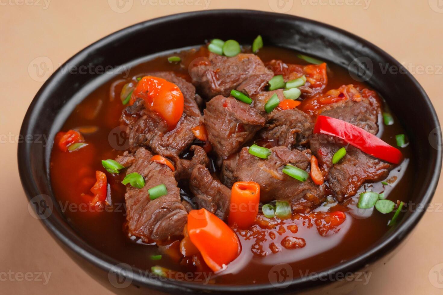 Savor the Exquisite Lamb or Beef Curry Rendang, Ready to Be Relished on Eid al-Adha, Capturing the Essence of Celebration in a Perfect Photo, Showcasing Culinary Mastery and Festive Indulgence photo