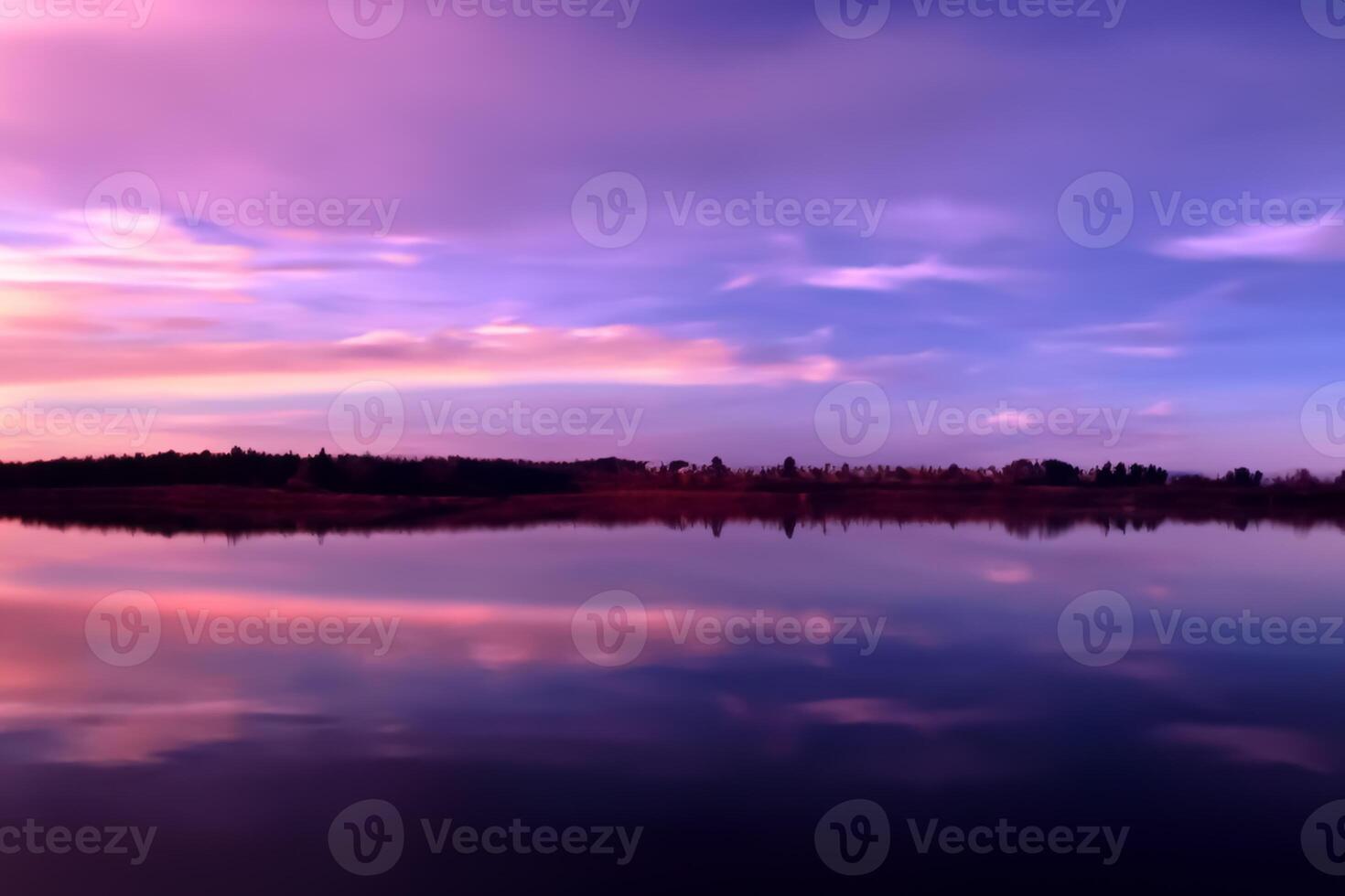 Serene Waters A Blissful Reflection of a Beautiful Pastel Lake and Sky, Where Tranquility Meets Nature's Palette, Creating a Harmonious Oasis of Soft Hues and Ethereal Beauty photo