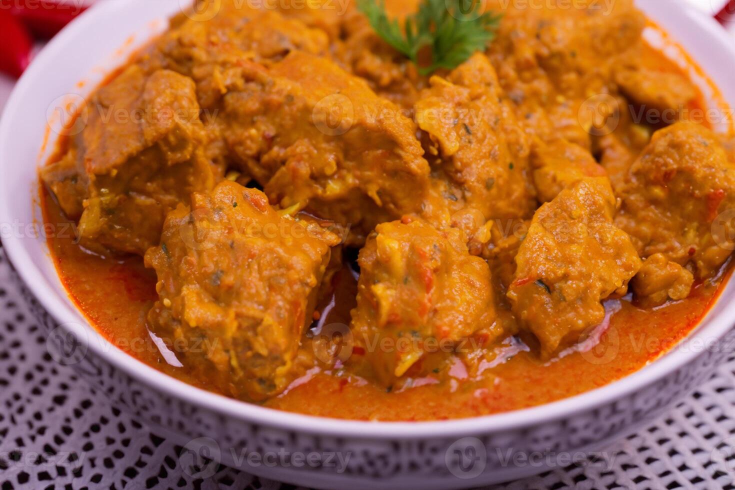 Savor the Exquisite Lamb or Beef Curry Rendang, Ready to Be Relished on Eid al-Adha, Capturing the Essence of Celebration in a Perfect Photo, Showcasing Culinary Mastery and Festive Indulgence photo