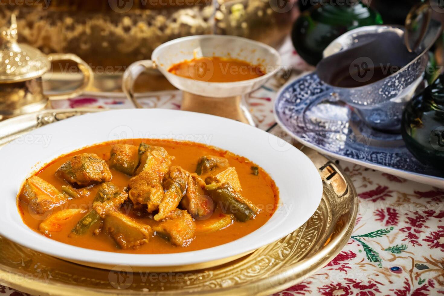 Savor the Exquisite Lamb or Beef Curry Rendang, Ready to Be Relished on Eid al-Adha, Capturing the Essence of Celebration in a Perfect Photo, Showcasing Culinary Mastery and Festive Indulgence photo