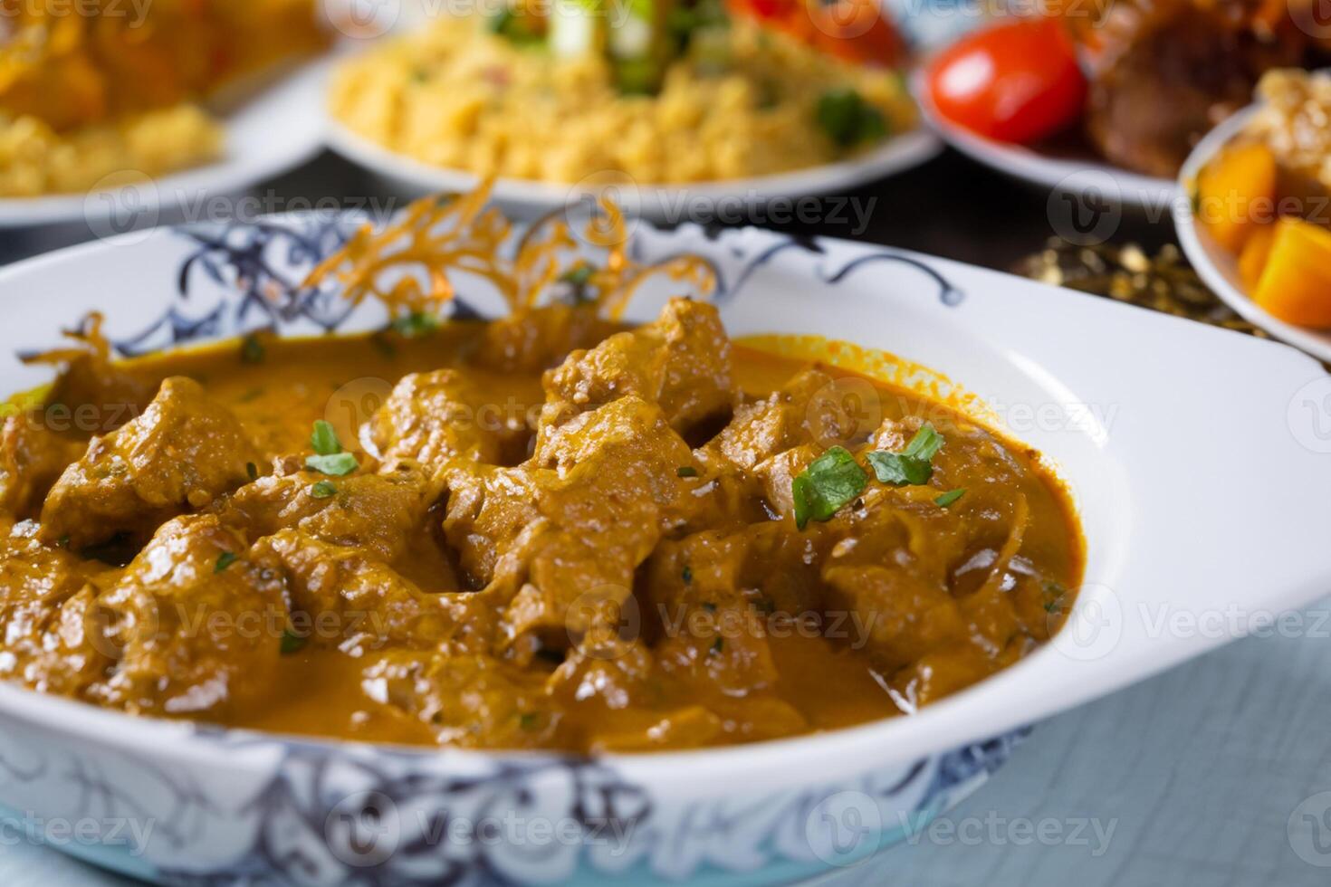 Savor the Exquisite Lamb or Beef Curry Rendang, Ready to Be Relished on Eid al-Adha, Capturing the Essence of Celebration in a Perfect Photo, Showcasing Culinary Mastery and Festive Indulgence photo