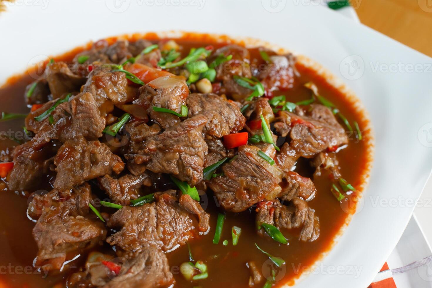 Savor the Exquisite Lamb or Beef Curry Rendang, Ready to Be Relished on Eid al-Adha, Capturing the Essence of Celebration in a Perfect Photo, Showcasing Culinary Mastery and Festive Indulgence photo