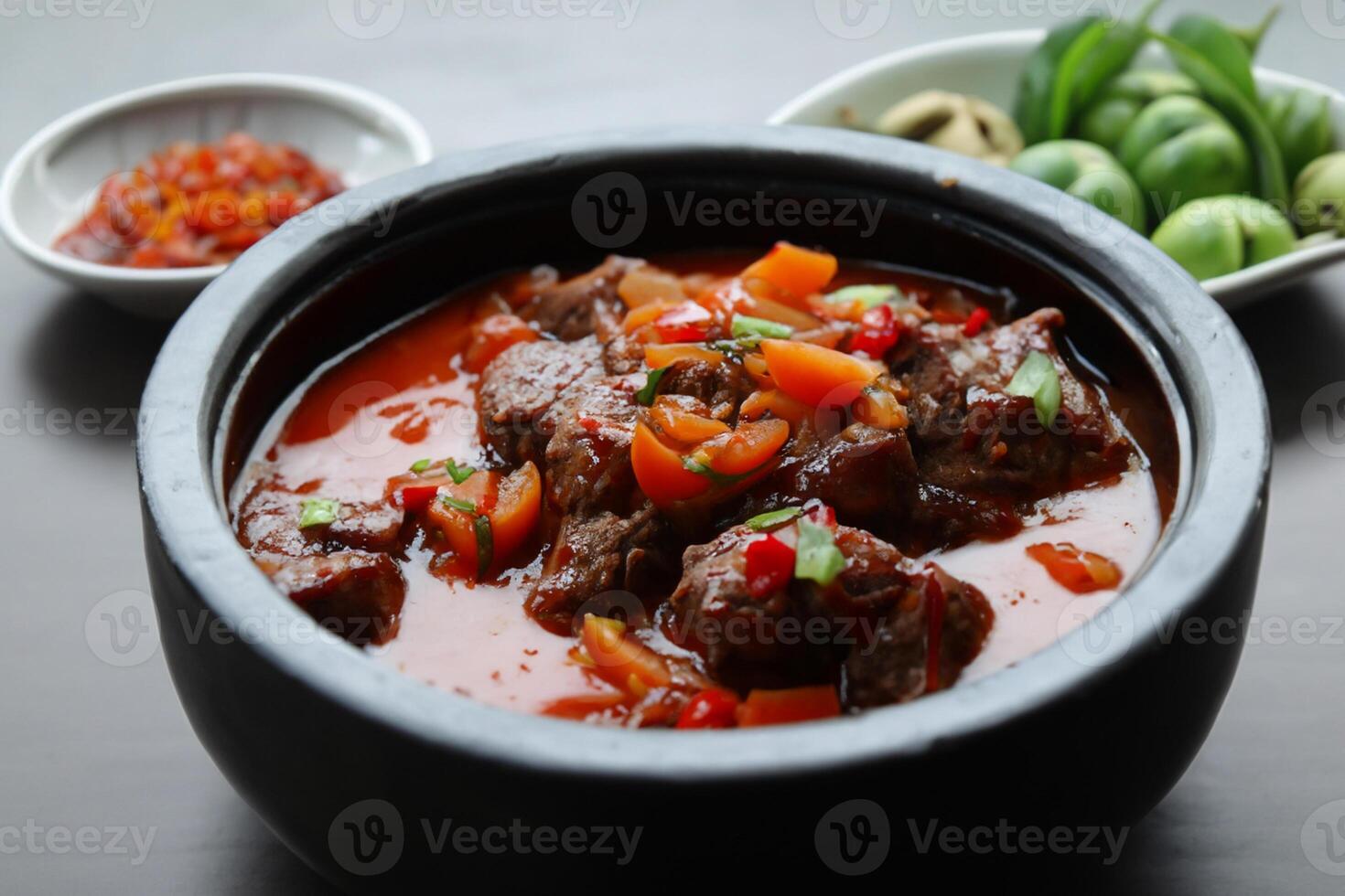 Savor the Exquisite Lamb or Beef Curry Rendang, Ready to Be Relished on Eid al-Adha, Capturing the Essence of Celebration in a Perfect Photo, Showcasing Culinary Mastery and Festive Indulgence photo