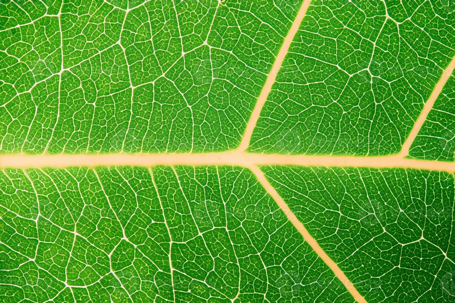 Exploring the Sublime Beauty of a Beautiful Macro Leaf, Where Intricate Veins and Vivid Textures Unfold, Creating an Enchanting Microcosm of Nature's Delicate Artistry photo