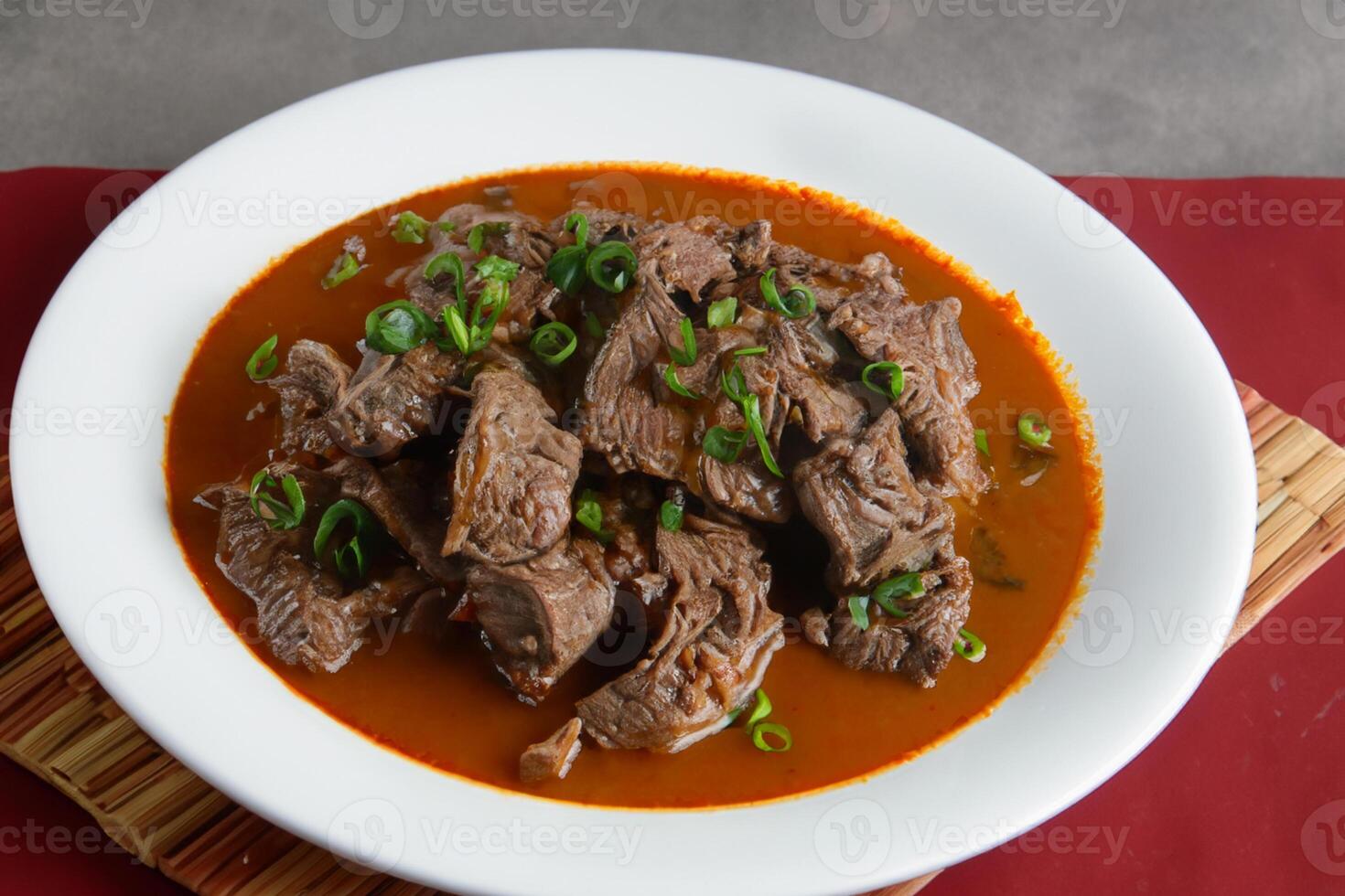 Savor the Exquisite Lamb or Beef Curry Rendang, Ready to Be Relished on Eid al-Adha, Capturing the Essence of Celebration in a Perfect Photo, Showcasing Culinary Mastery and Festive Indulgence photo