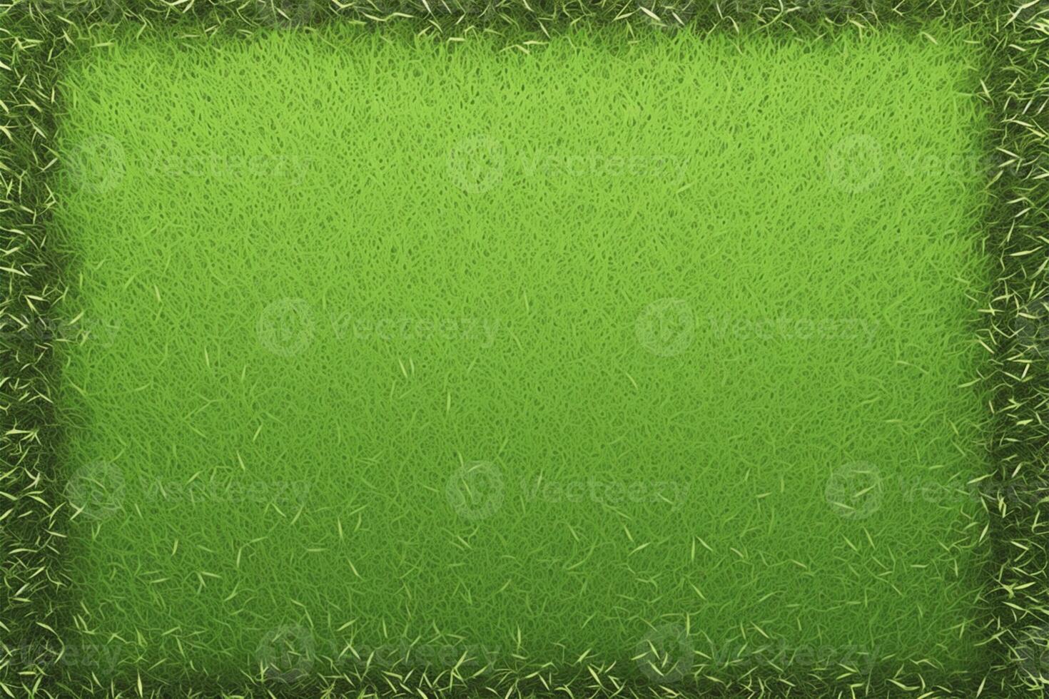 ai generado vívido verde césped, corto medio, largo frontera con 3d representación foto