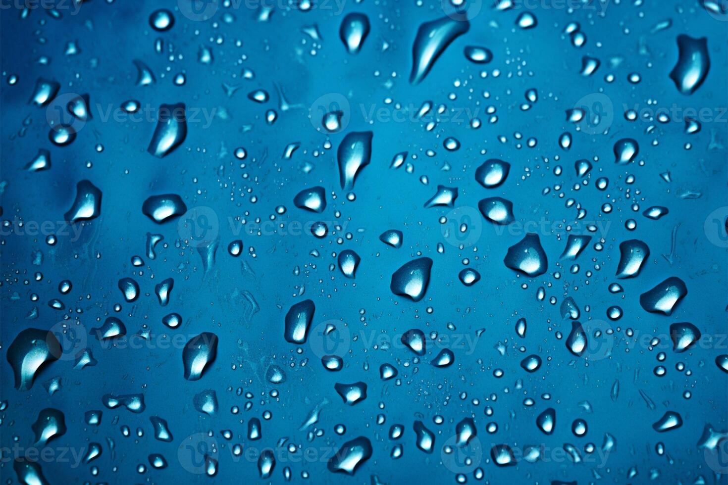 AI generated Image Blue background adorned with water drops on textured fabric surface photo