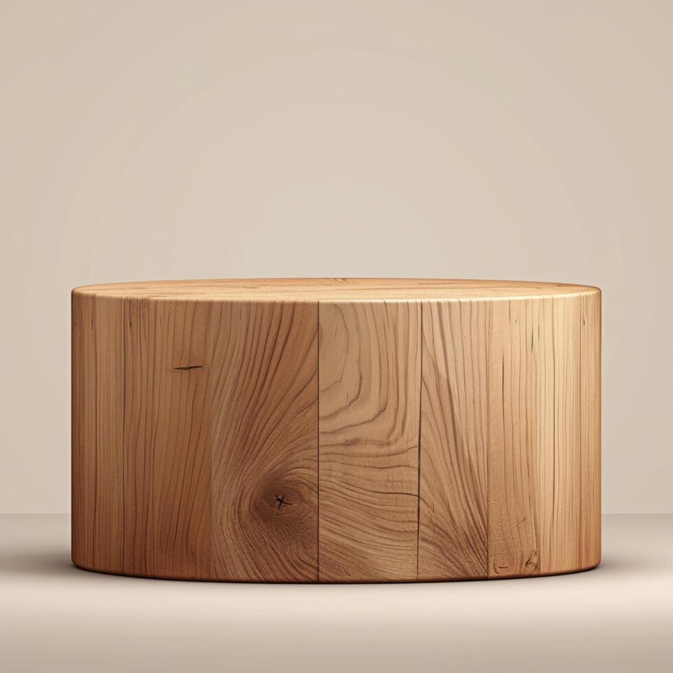 AI generated Product spotlight Wooden podium for effective and stylish product display For Social Media Post Size photo