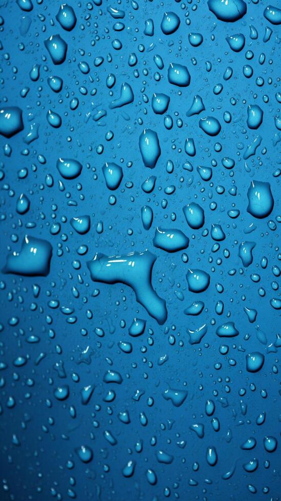 AI generated Image Blue background adorned with water drops on textured fabric surface Vertical Mobile Wallpaper photo