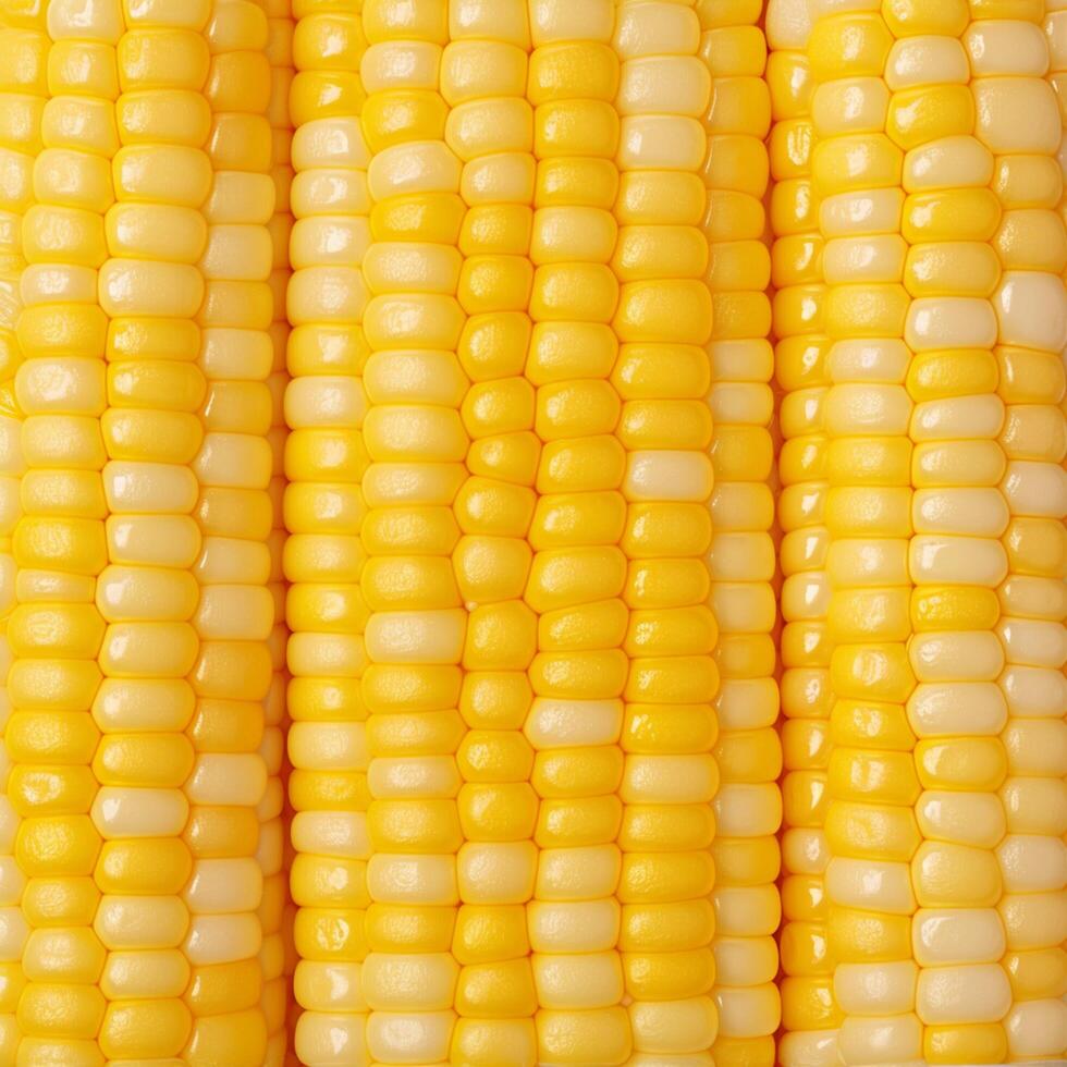 AI generated Closeup of corn kernels in a row on fresh cobs For Social Media Post Size photo