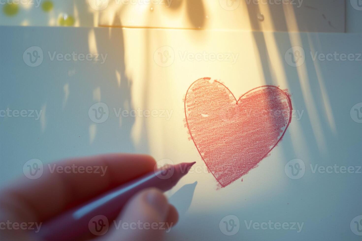 AI generated Love drawn by hand Selective focus with soft effect photo