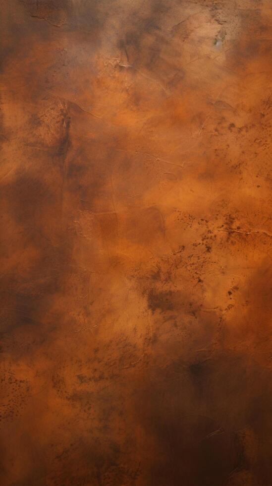 AI generated Brown grungy wall Texture of orange brown concrete, perfect background Vertical Mobile Wallpaper photo