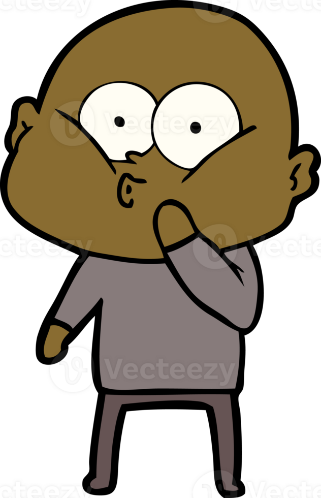 cartoon bald man staring png