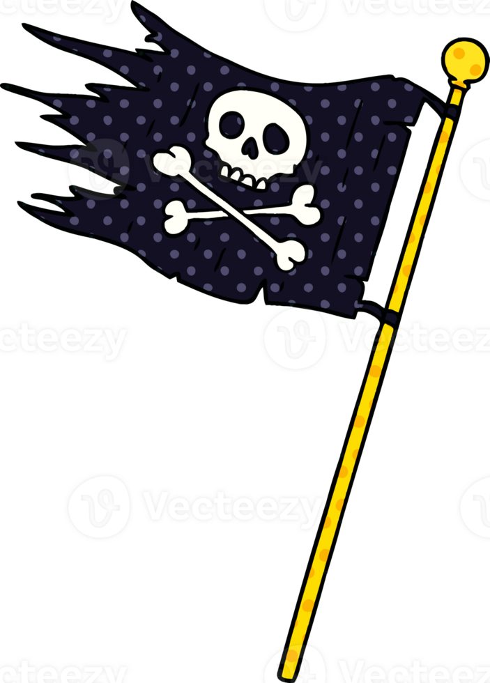 hand drawn cartoon doodle of a pirates flag png