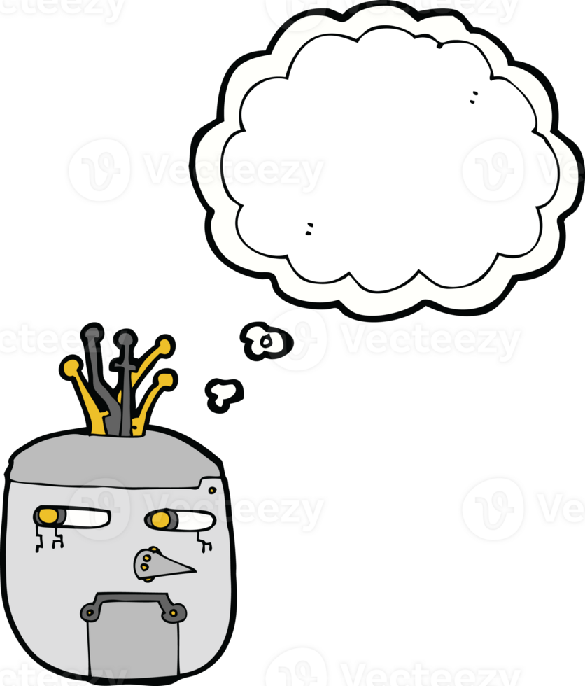 cartoon robot head with speech bubble png