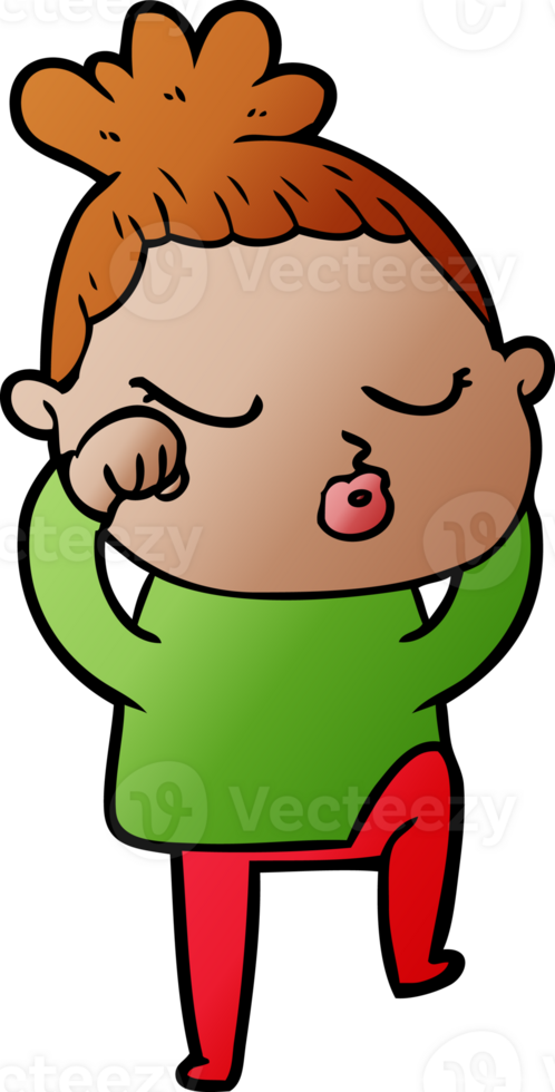 cartoon calm woman png
