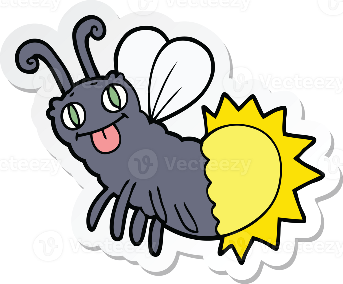 sticker of a cartoon firefly png