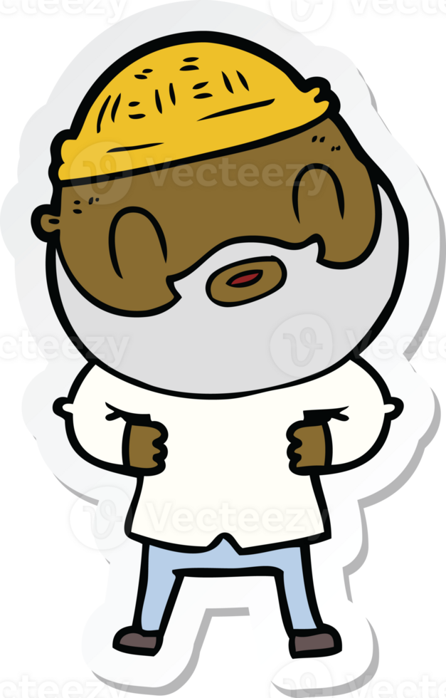sticker of a cartoon bearded man png