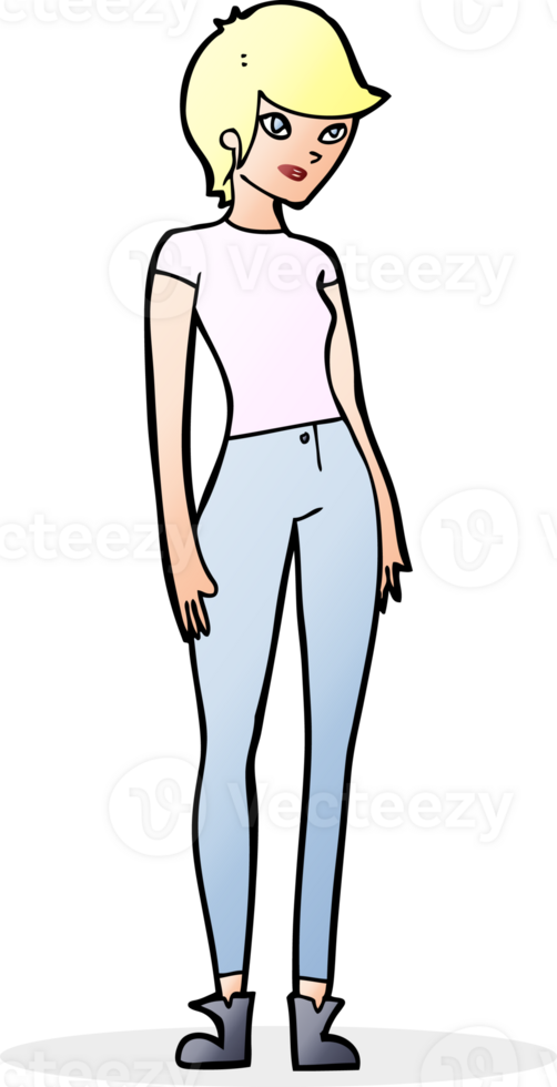 cartoon modern attractive woman png