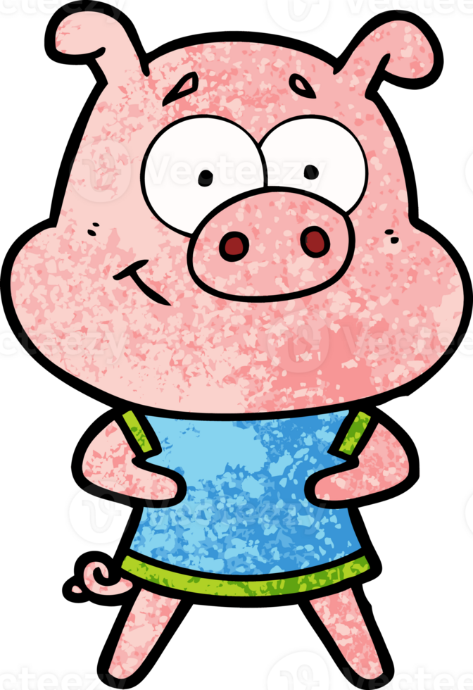 happy cartoon pig png