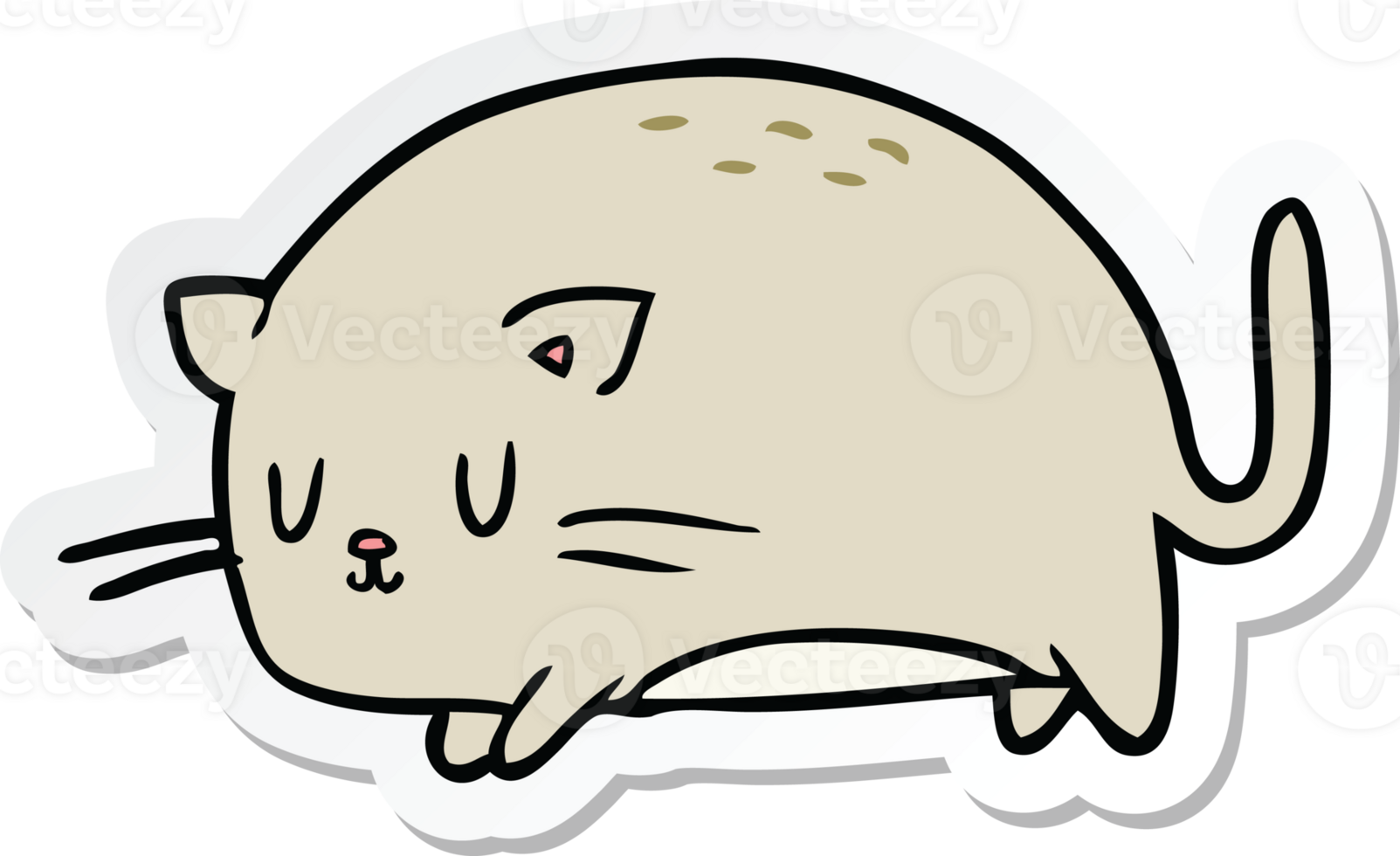sticker of a cute cartoon cat png