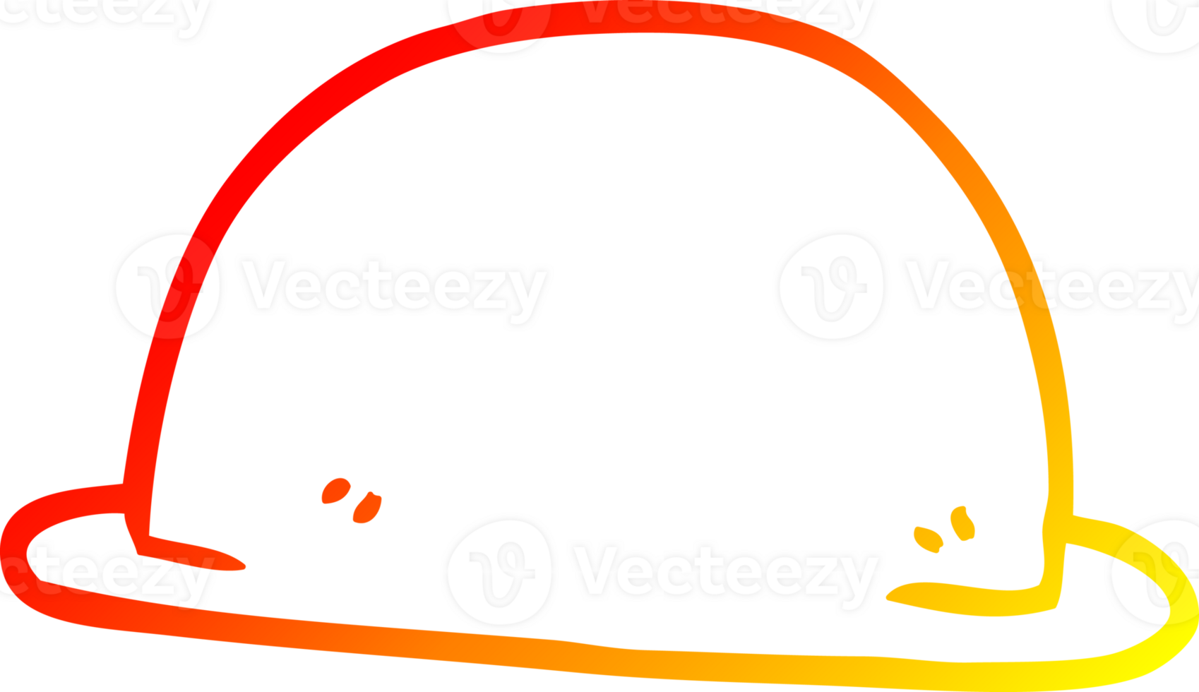 warm gradient line drawing of a cartoon hat png