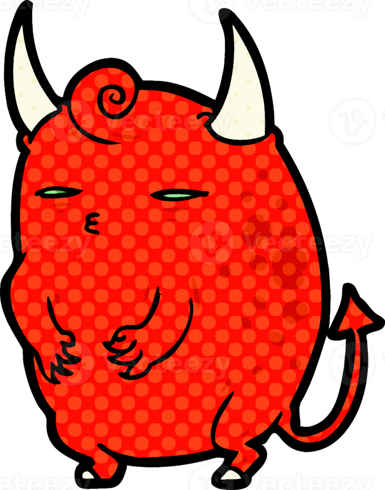 cartoon fat little halloween devil png