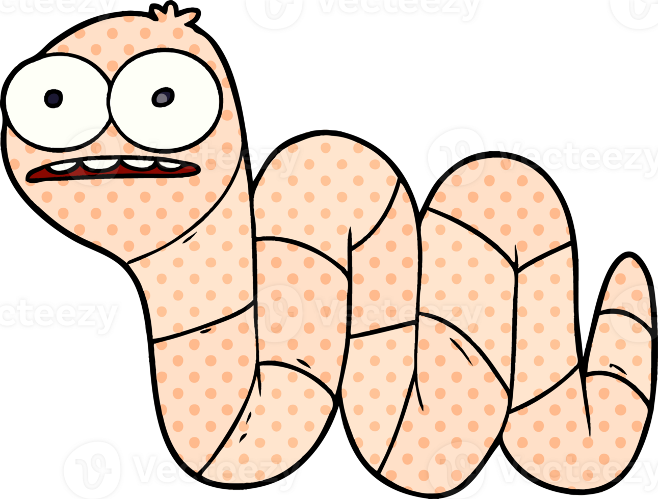 cartoon nervous worm png