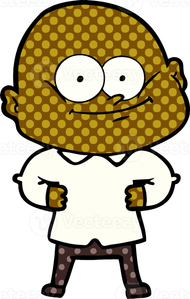 cartoon bald man staring png