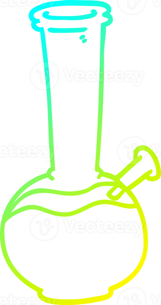 cold gradient line drawing of a cartoon bong png