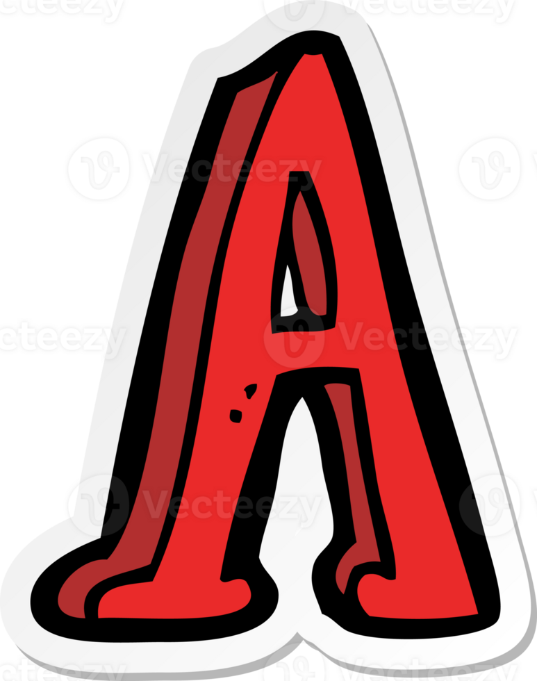 sticker of a cartoon letter A png