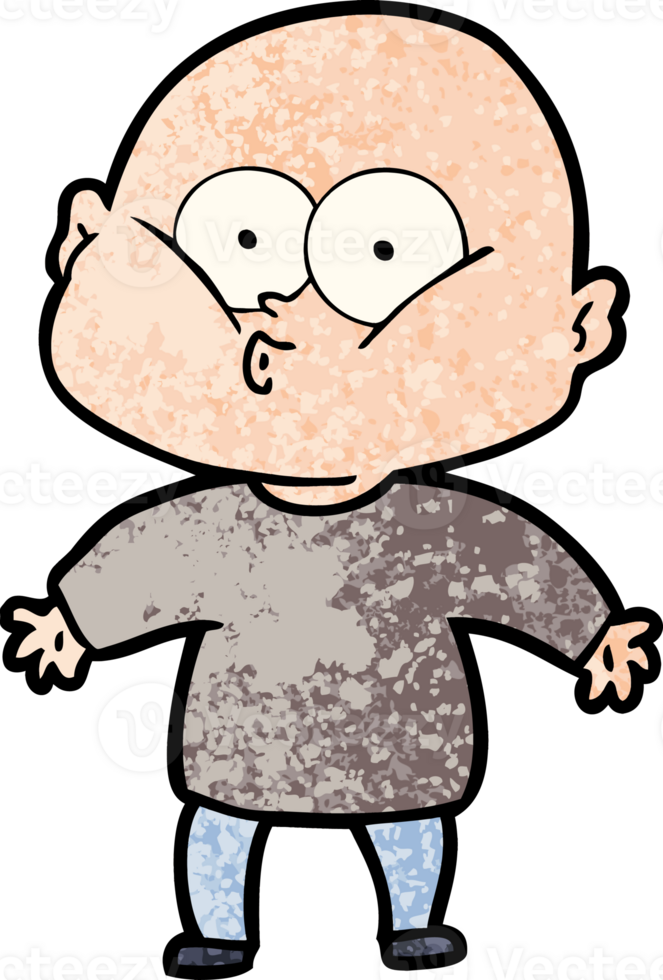 cartoon bald man staring png