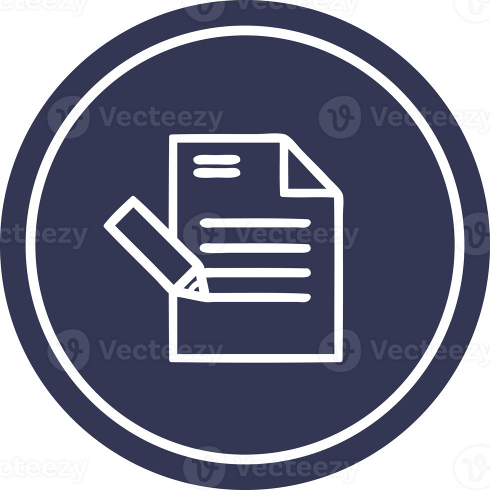 writing document circular icon symbol png