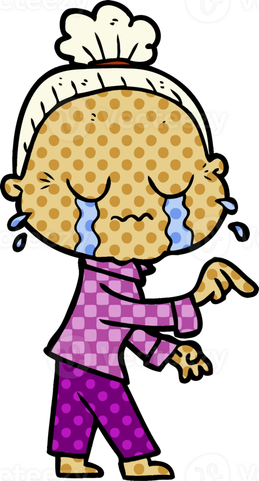 cartoon crying old lady png