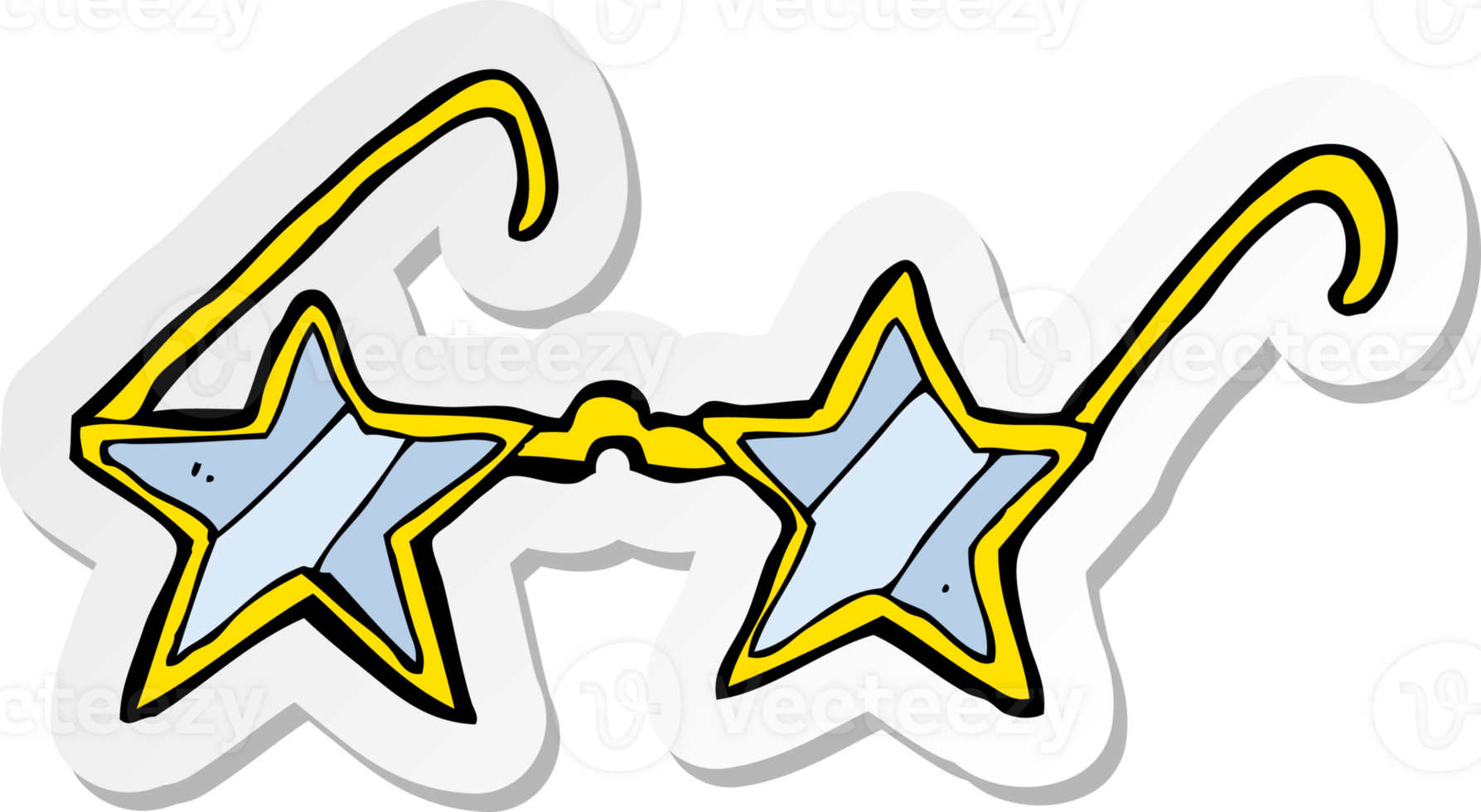 sticker of a cartoon star glasses png