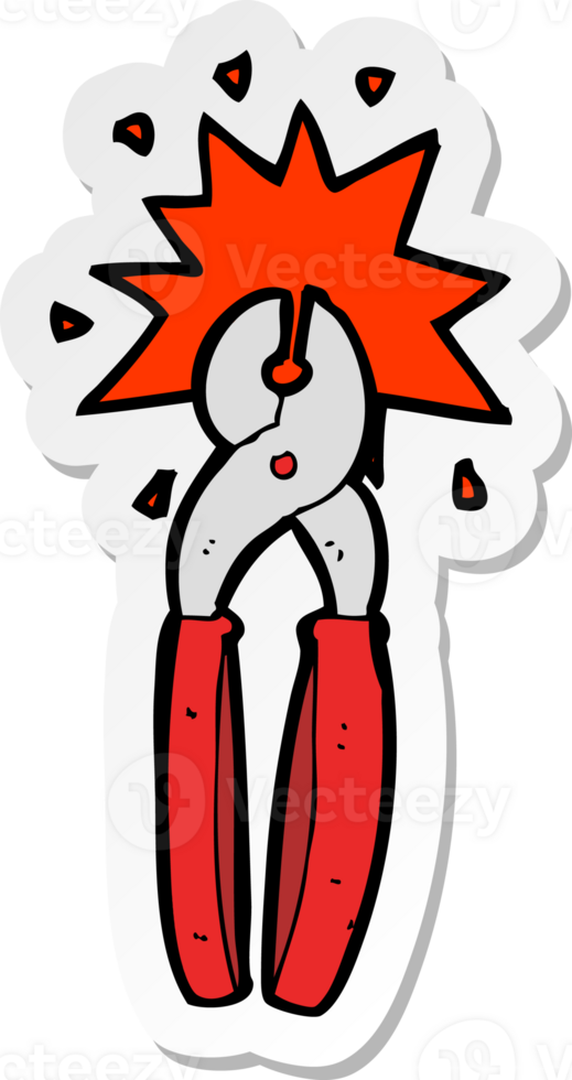 sticker of a cartoon pliers png