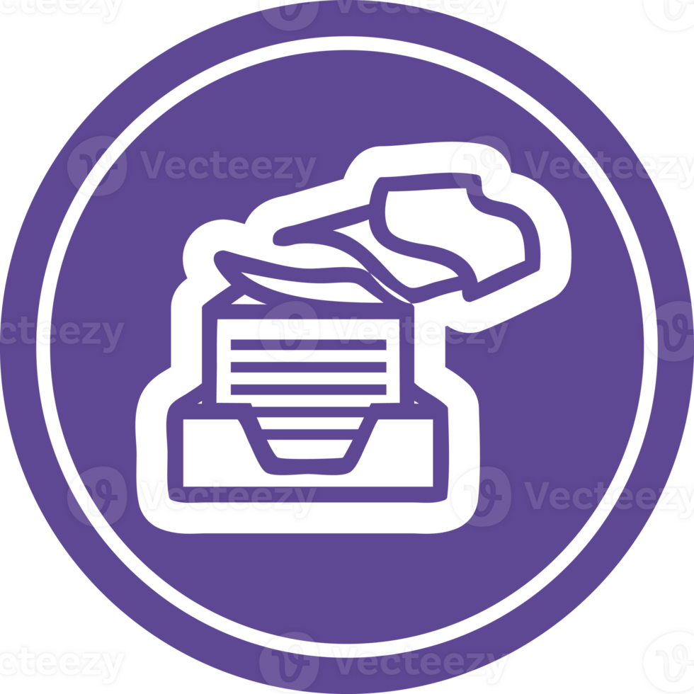 office paper stack circular icon symbol png