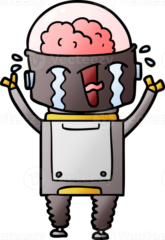 cartoon crying robot png