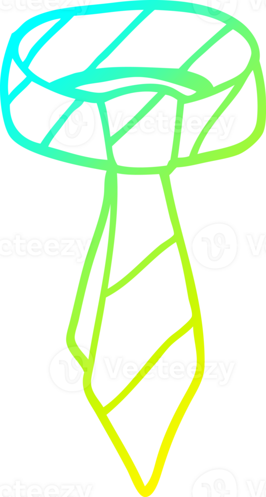 cold gradient line drawing of a cartoon tie png
