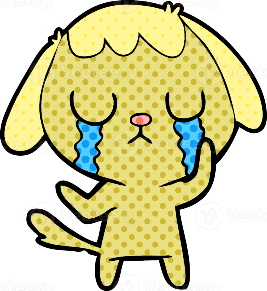 cute cartoon dog crying png