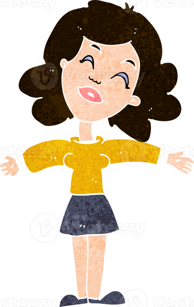 cartoon woman with open arms png