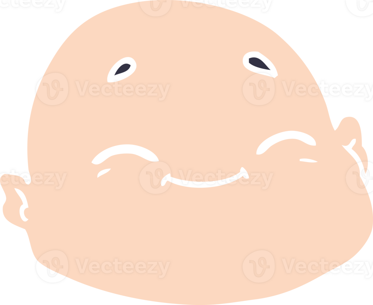 flat color style cartoon happy bald man png