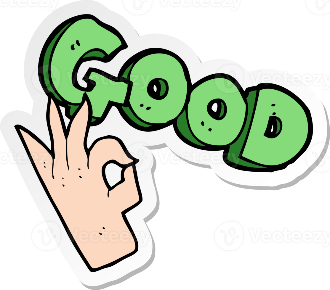 sticker of a cartoon good sign png
