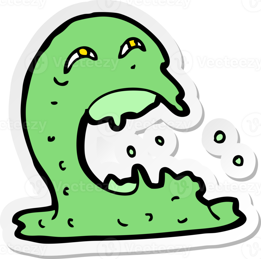 sticker of a cartoon gross ghost png