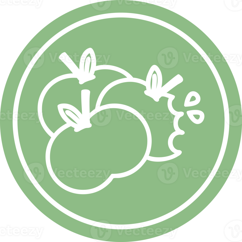 juteux pommes circulaire icône symbole png