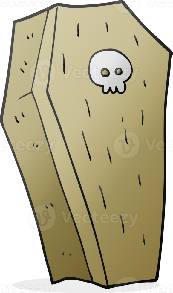 hand drawn cartoon spooky coffin png