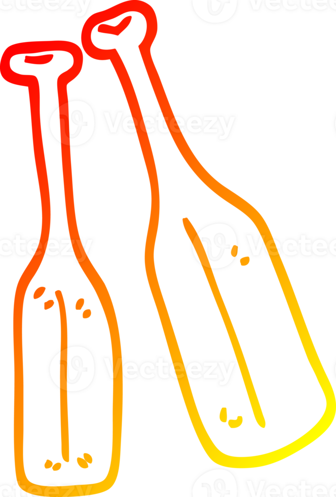 warm gradient line drawing of a cartoon pair of paddles png