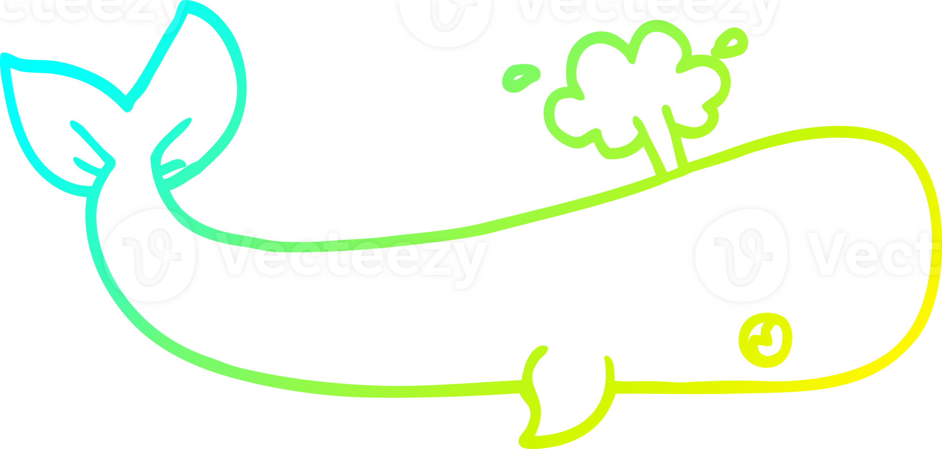 cold gradient line drawing of a cartoon sea whale 40083249 PNG