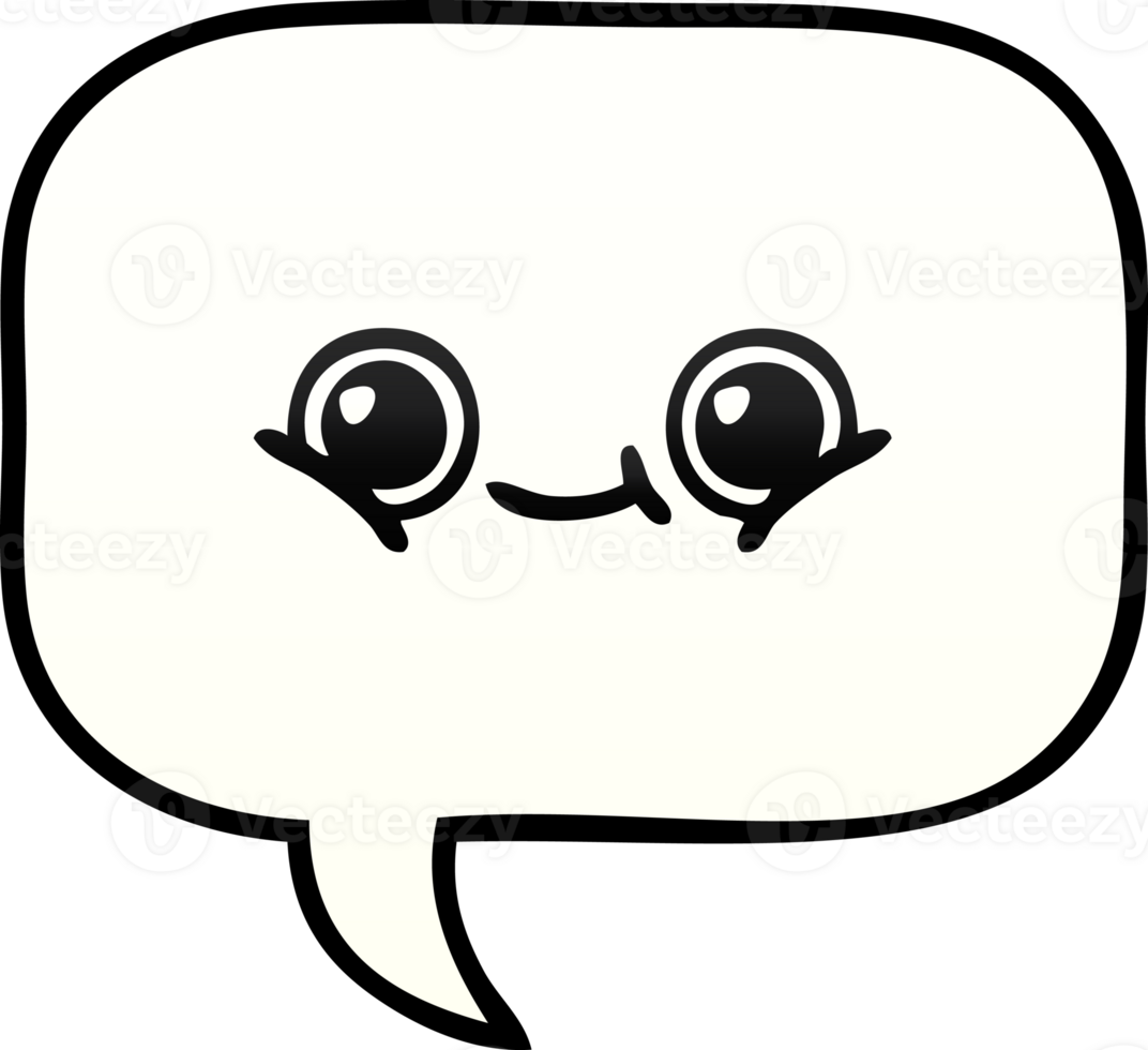 gradient shaded cartoon of a speech bubble png